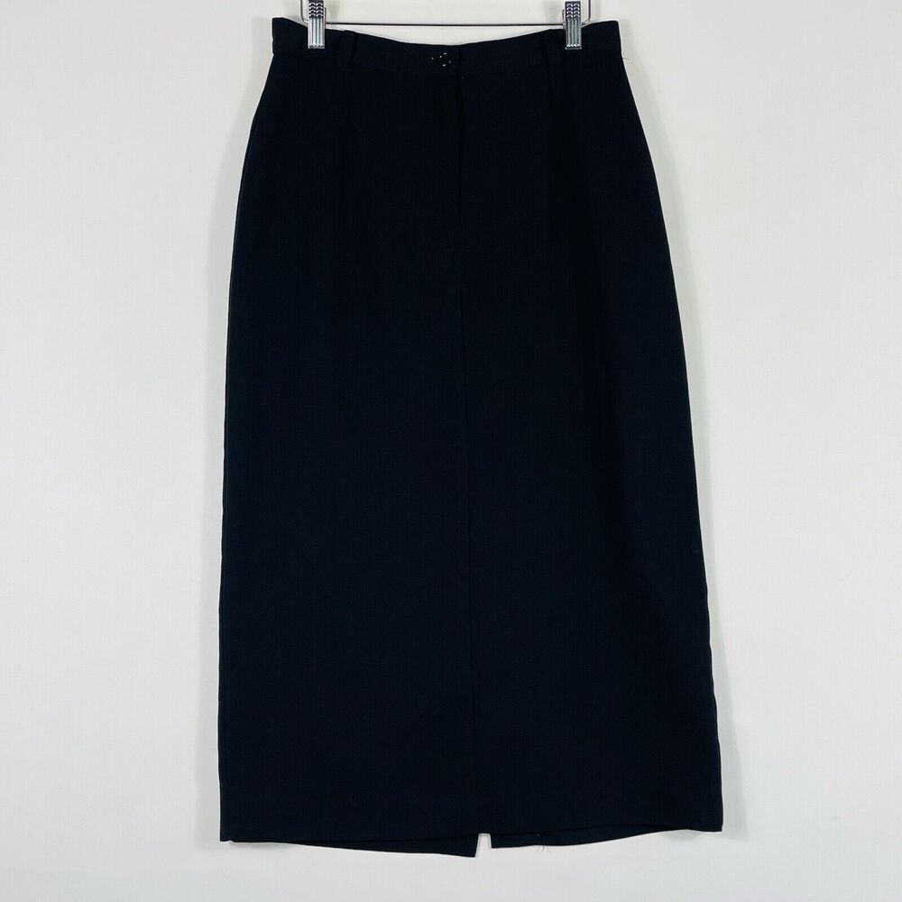 J.G. Hook Collection‎  Skirt Women 12 Petite Black Vintage Career Midi Straight